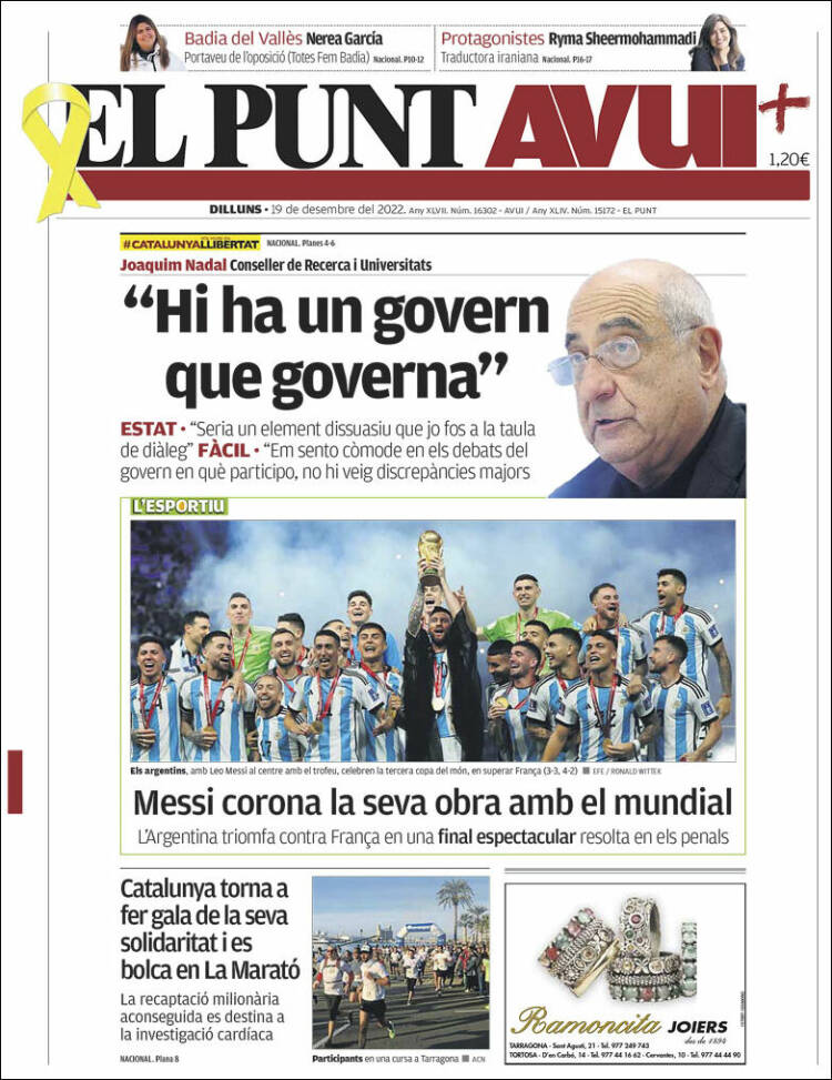 Portada de El Punt Avui (Spain)