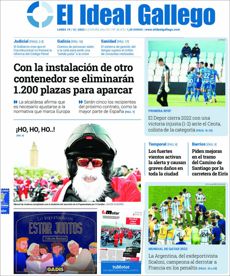 Portada de El Ideal Gallego (Espagne)