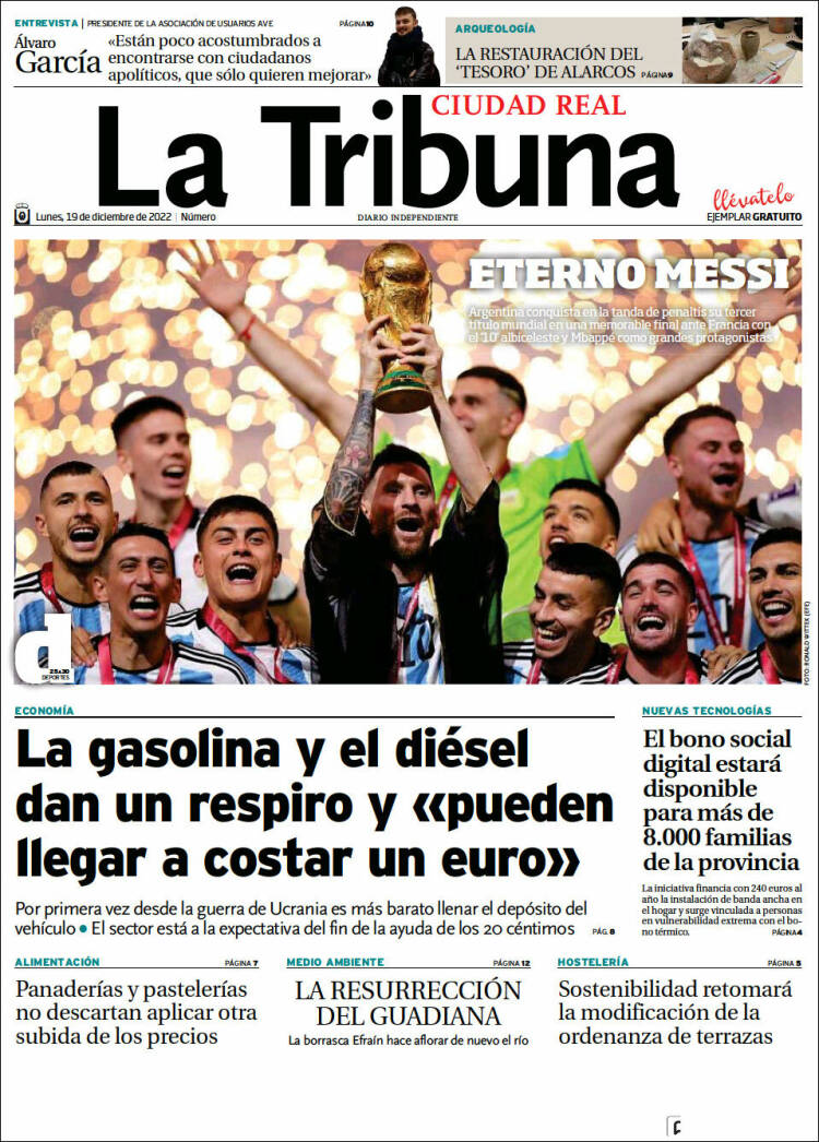 Portada de La Tribuna de Ciudad Real (España)