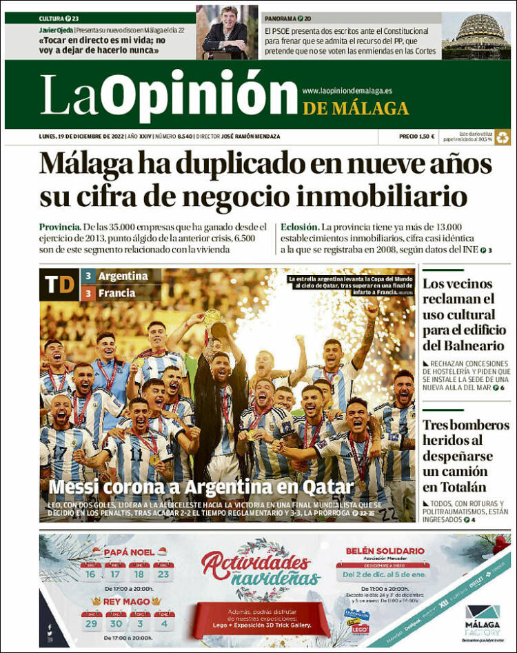 Portada de La Opinión de Málaga (Spain)