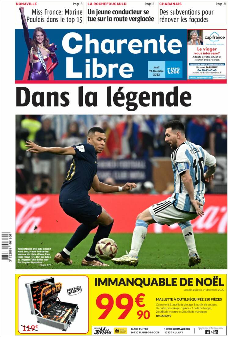 Portada de Charente Libre (France)