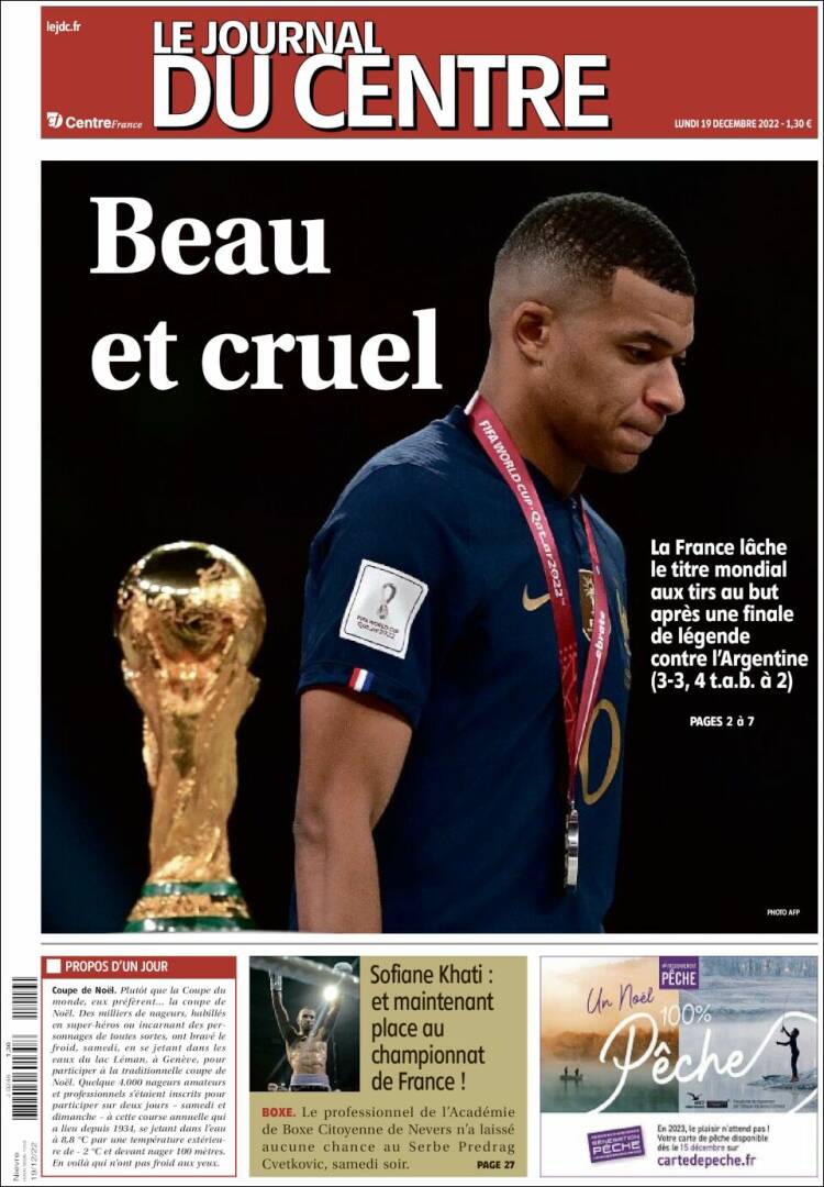 Portada de Le Journal du Centre (Francia)