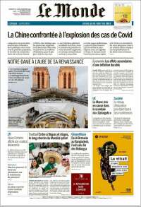 Portada de Le Monde (France)