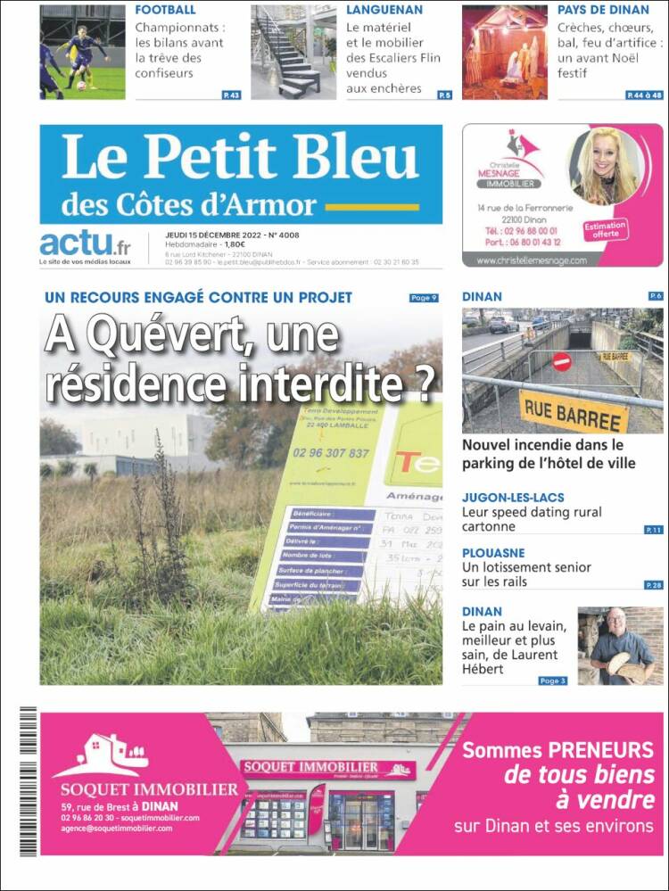 Portada de Le Petit Bleu (Francia)