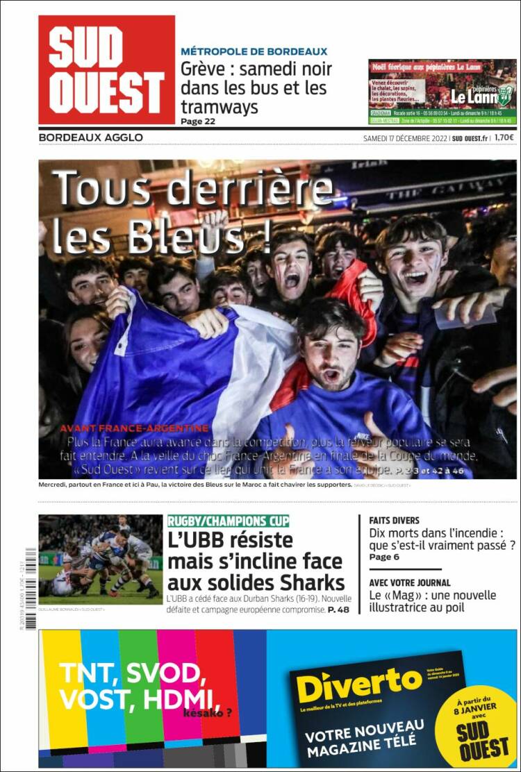 Portada de Sud Ouest (France)