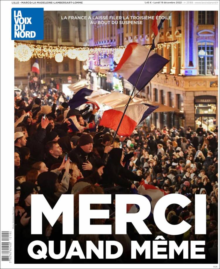 Portada de La Voix du Nord (France)