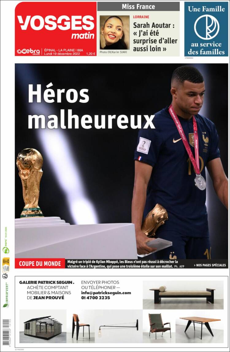 Portada de Vosges Matin (France)