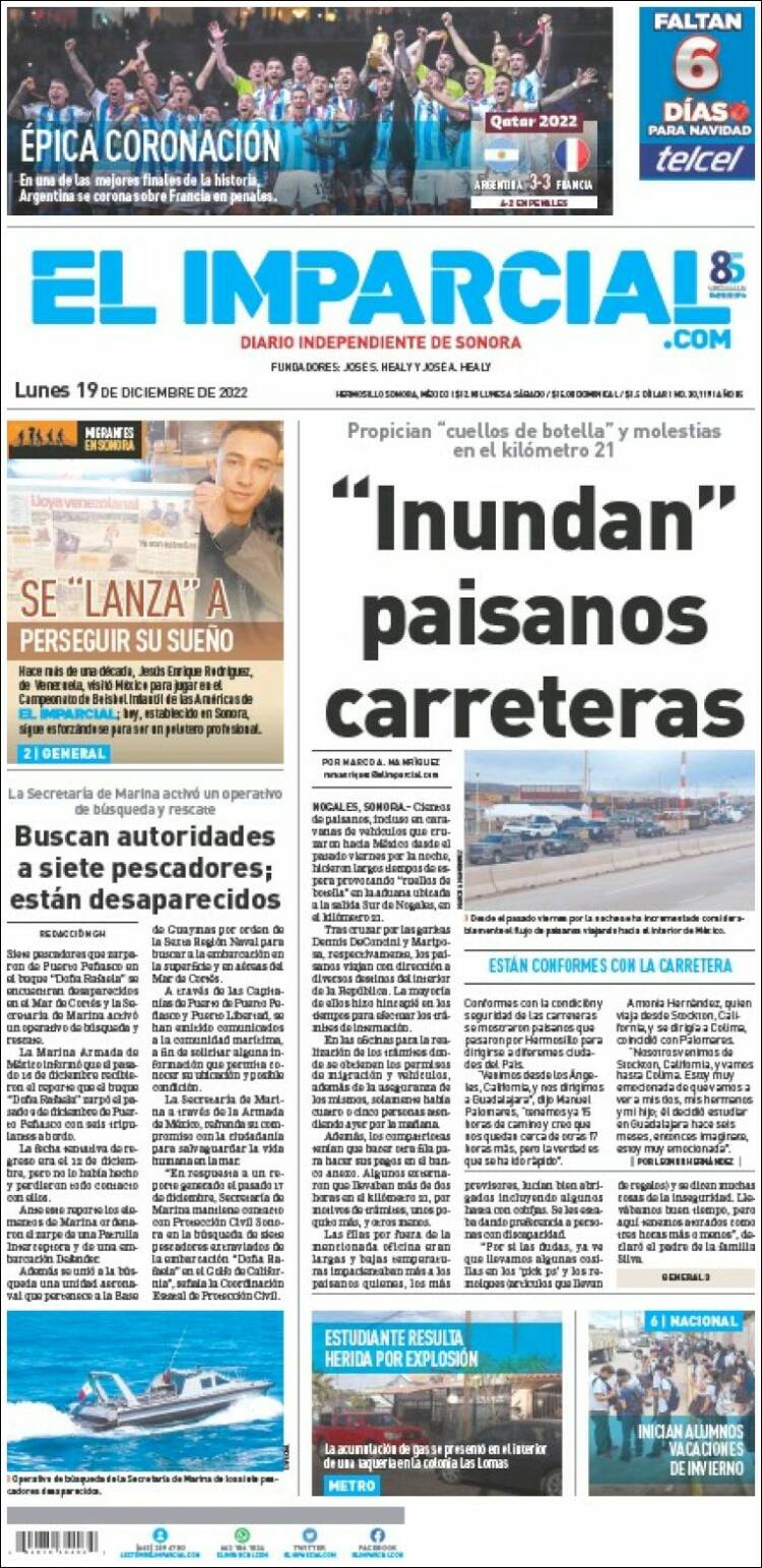 Portada de El Imparcial (México)