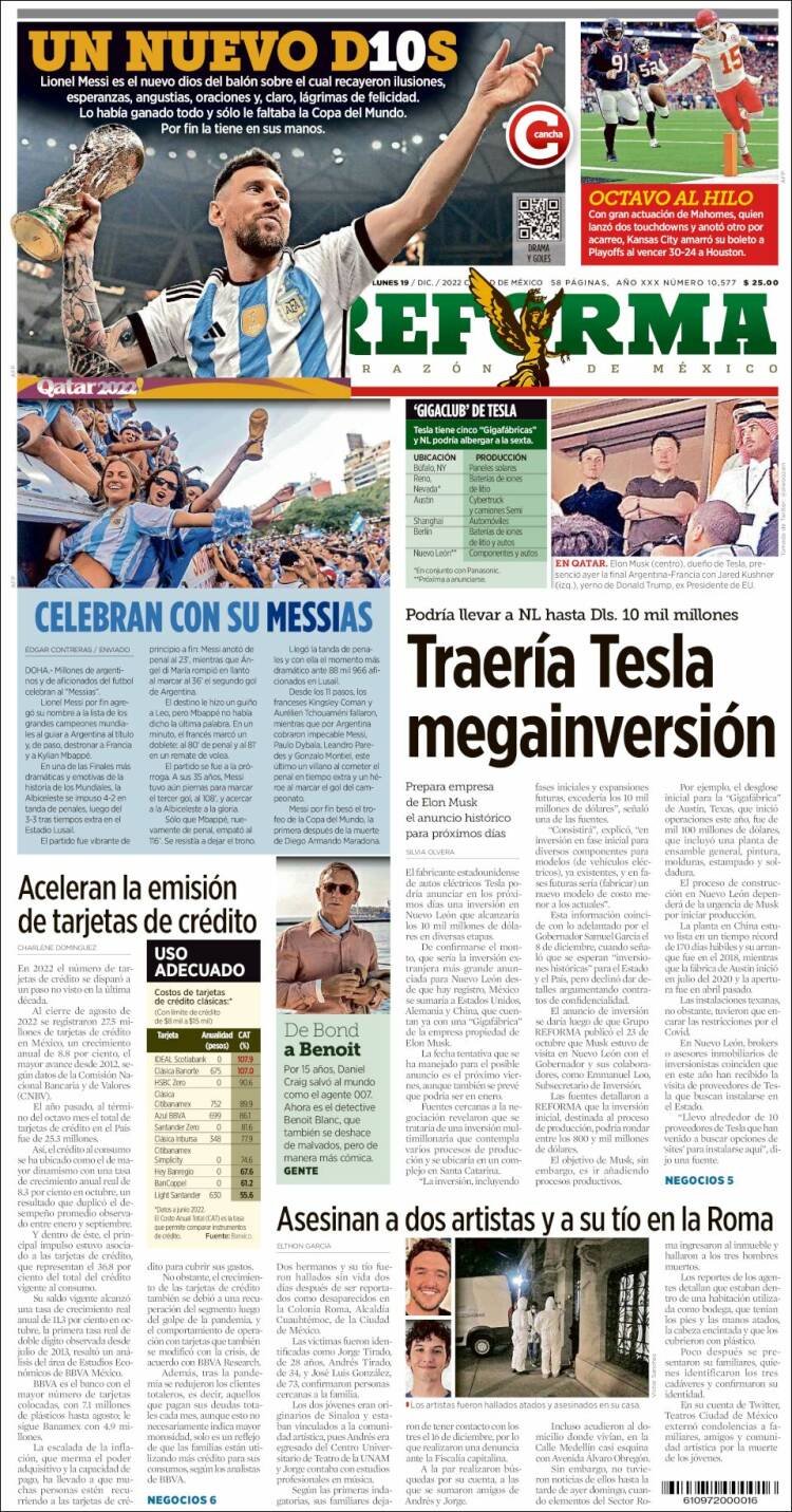 Portada de Reforma (México)