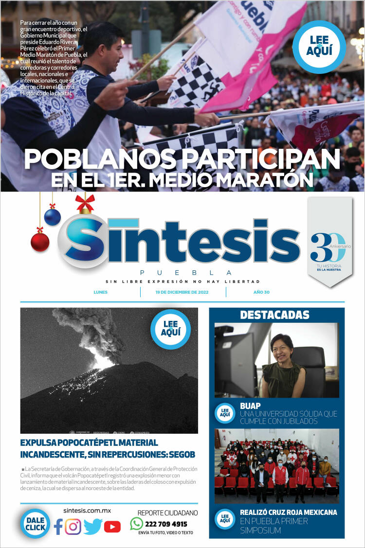 Portada de Síntesis - Puebla (Mexico)