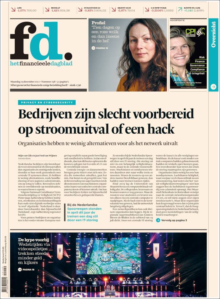 Portada de Het Financieele Dagblad (Pa&iacute;ses Bajos)