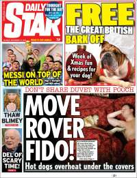 Portada de Daily Star (Reino Unido)