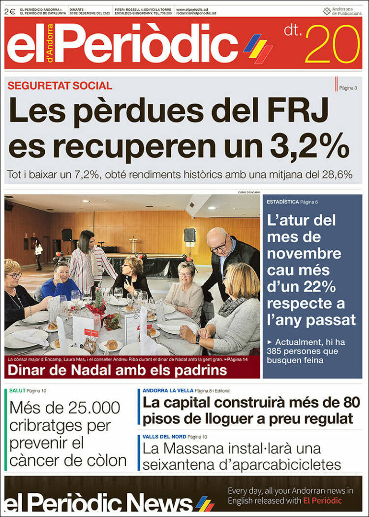 Portada de El Periòdic d'Andorra (Andorra)