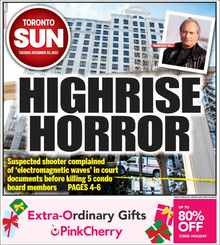 Portada de The Toronto Sun (Canada)