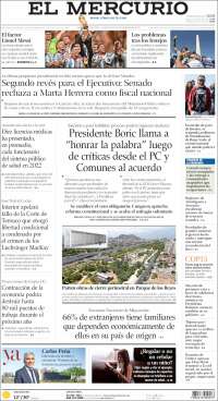 Portada de El Mercurio (Chile)