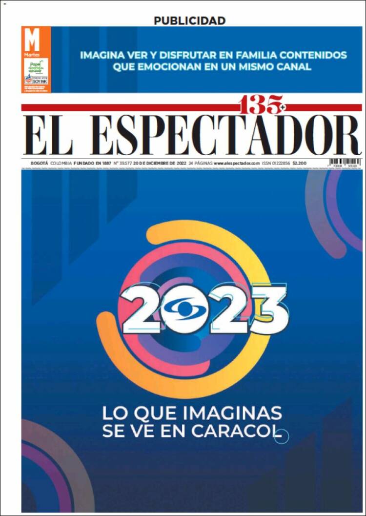 Portada de El Espectador (Colombia)