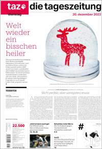 Portada de Die Tageszeitung (Alemania)