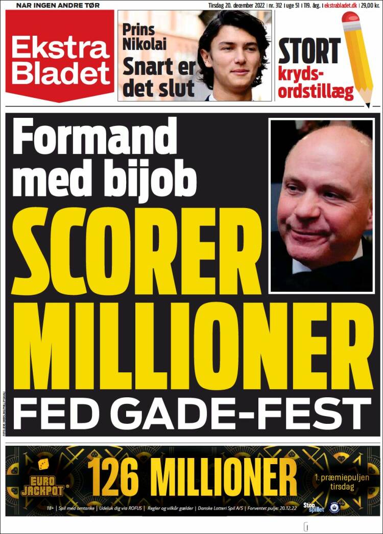 Portada de Ekstra Bladet (Danemark)