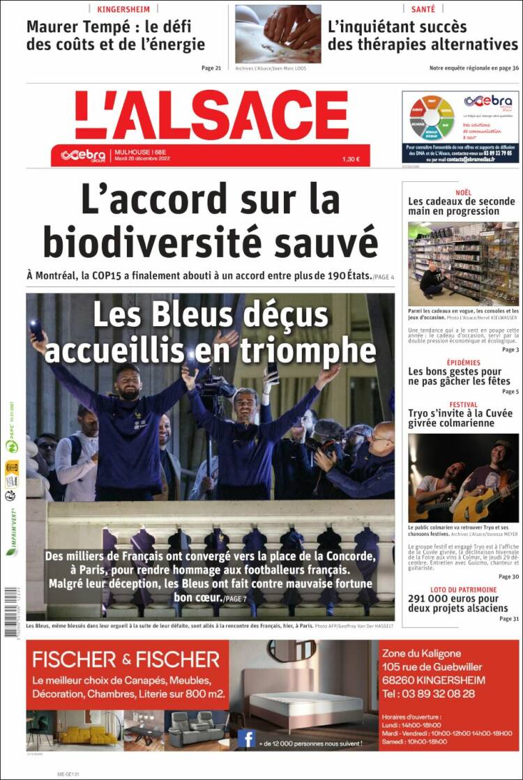 Portada de Journal L'Alsace (France)