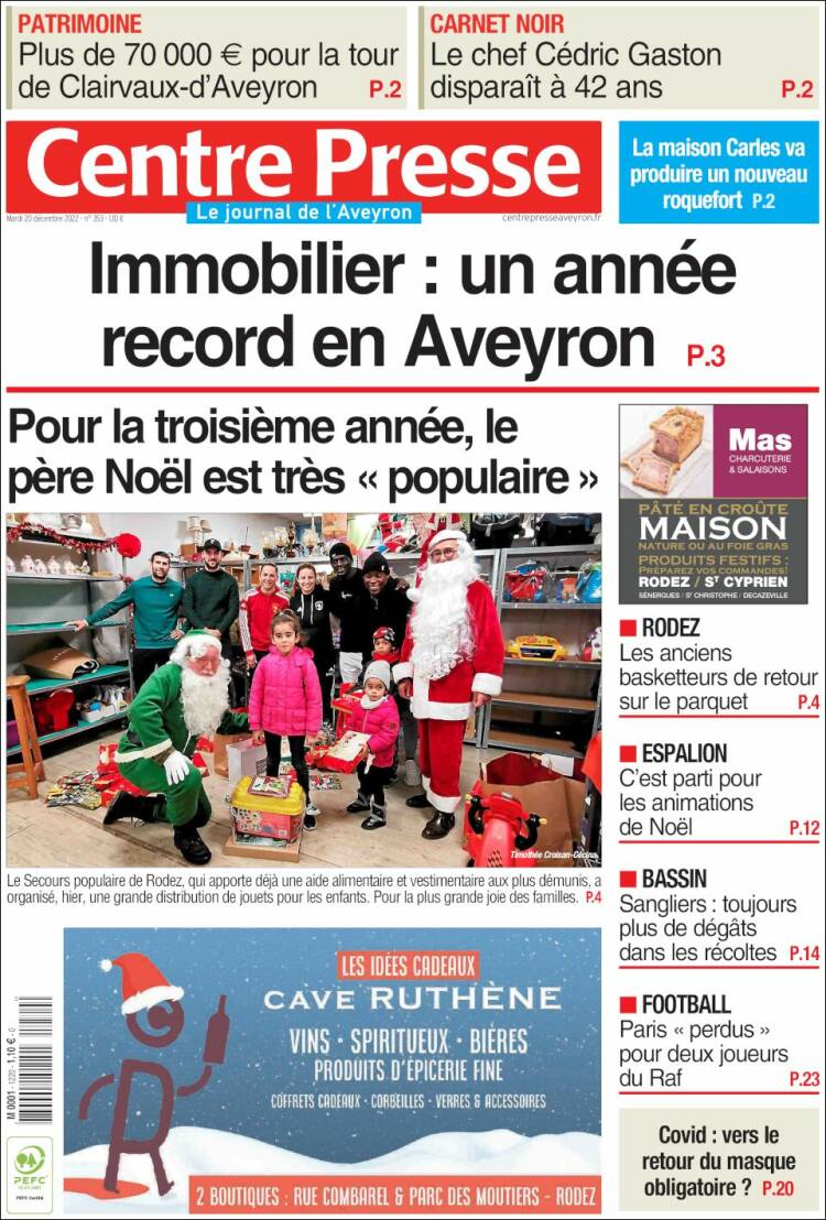 Portada de Centre Presse (France)