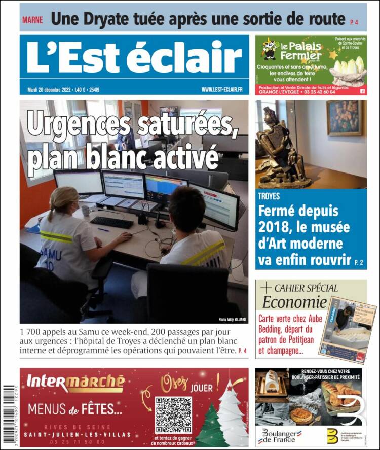 Portada de L'Est Eclair (France)