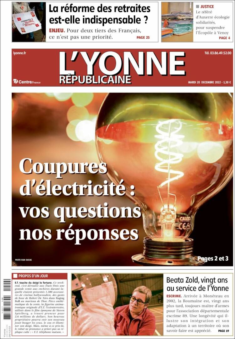 Portada de L'Yonne-Républicaine (France)