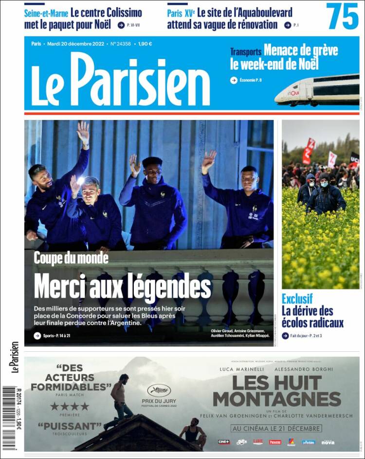 Portada de Le Parisien (France)