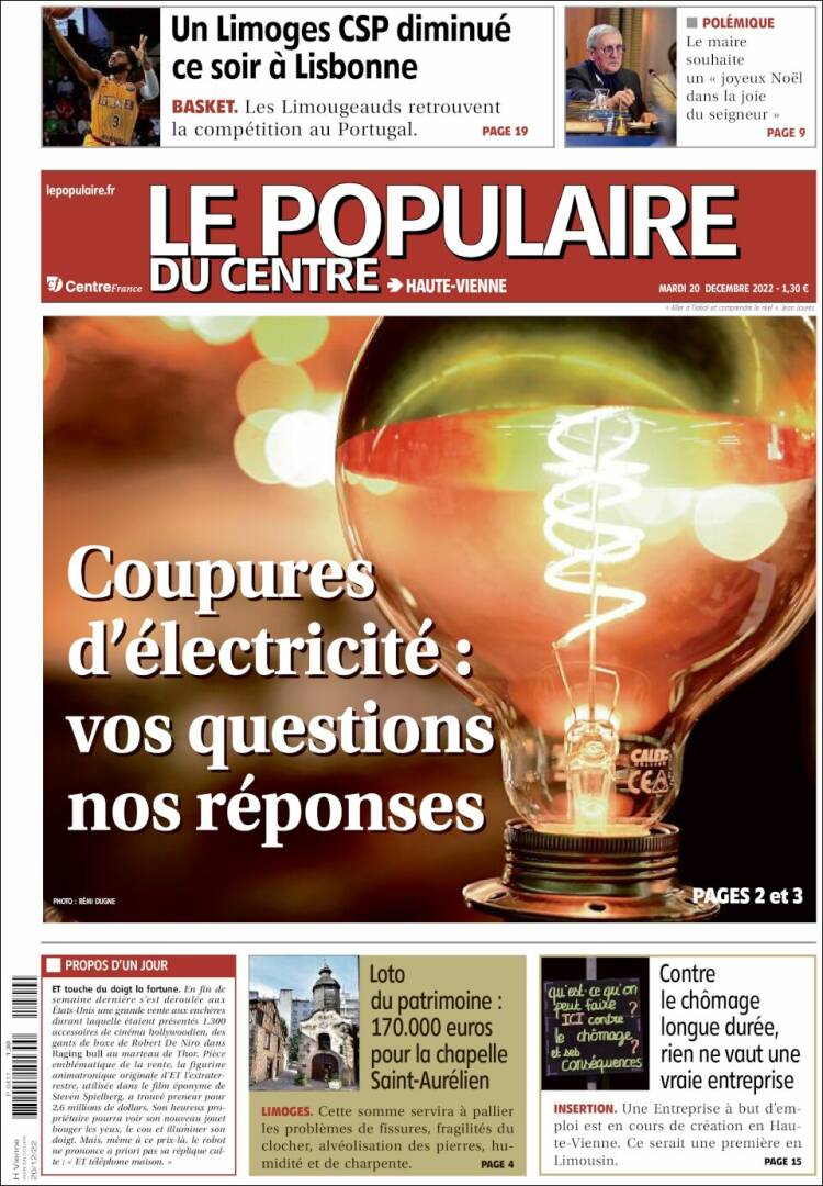 Portada de Le Populaire du Centre (France)