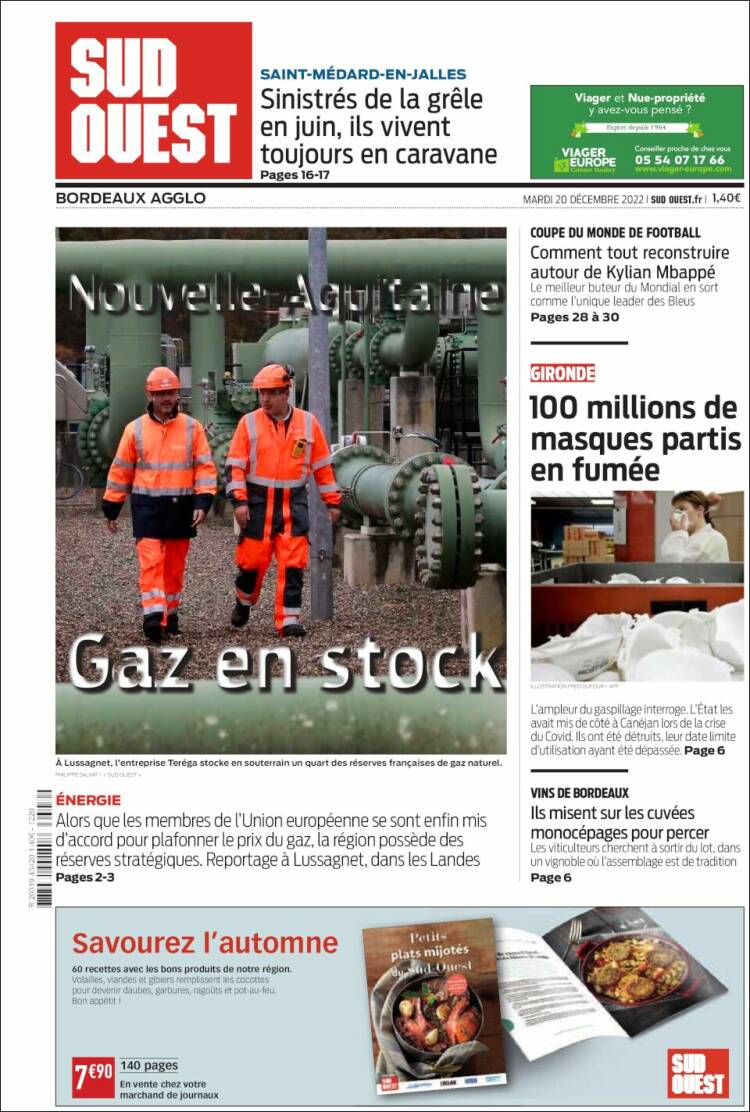 Portada de Sud Ouest (France)