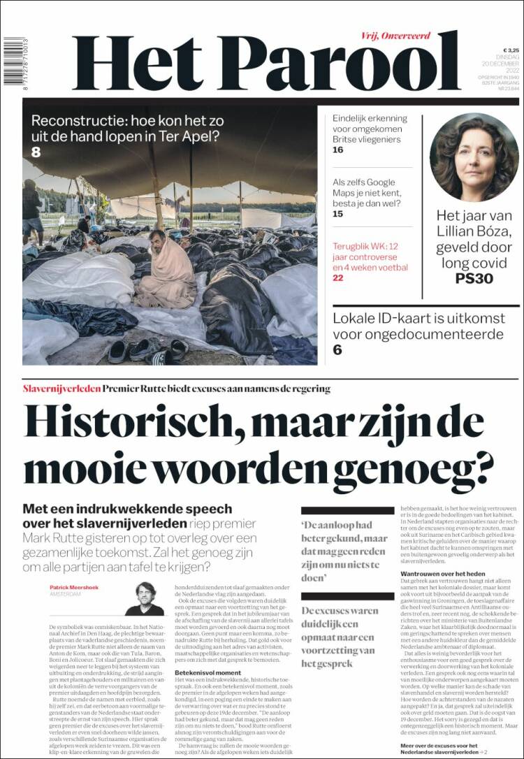 Portada de Het Parool (Pa&iacute;ses Bajos)