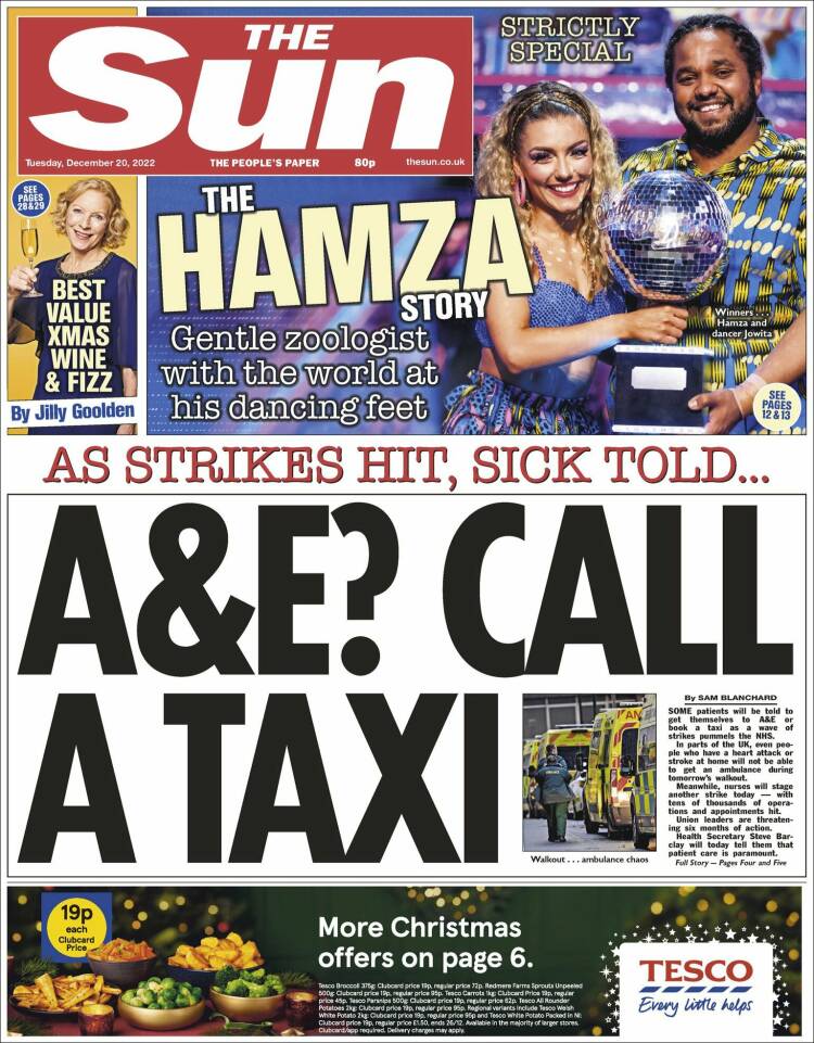 Portada de The Sun (Reino Unido)