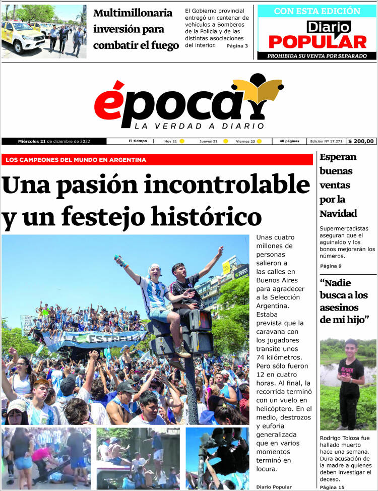 Portada de Diario Época (Argentina)