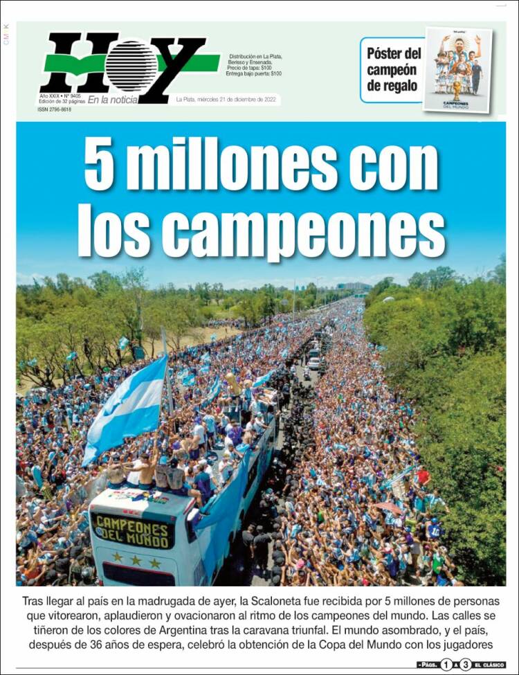 Portada de Diario Hoy (Argentina)