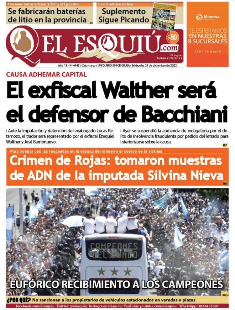Portada de El Esquiu (Argentina)