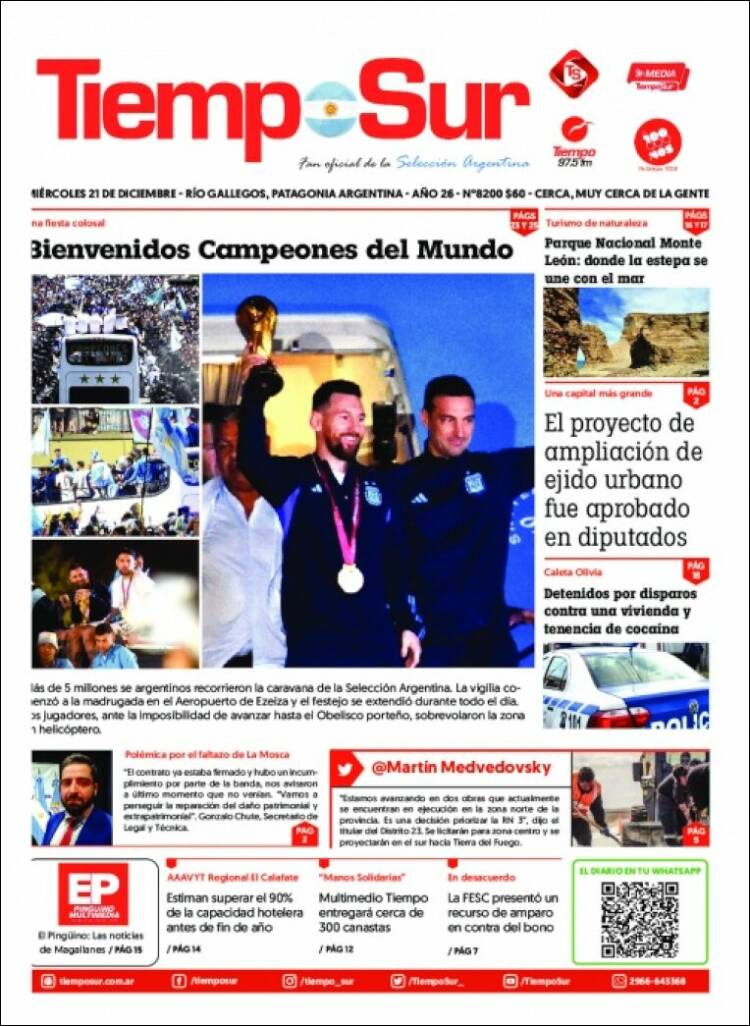 Portada de Tiempo Sur (Argentina)