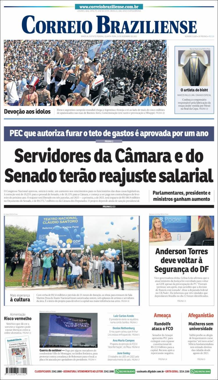 Portada de Correio Braziliense (Brasil)