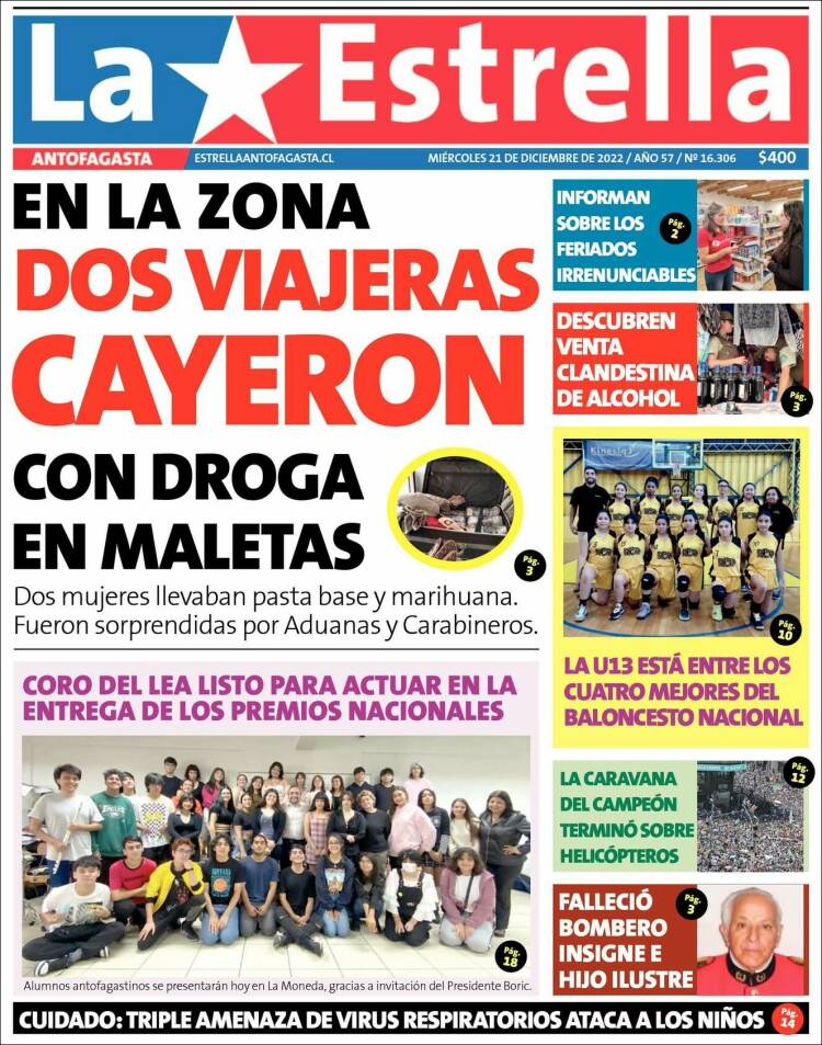 Portada de La Estrella del Norte (Chile)