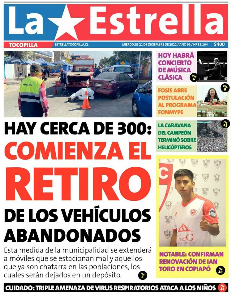 Portada de La Estrella de Tocopilla (Chile)