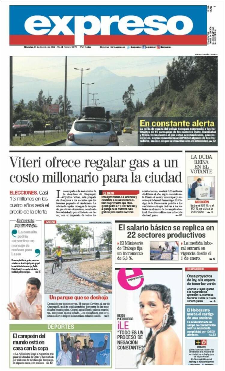 Portada de Expreso (Ecuador)