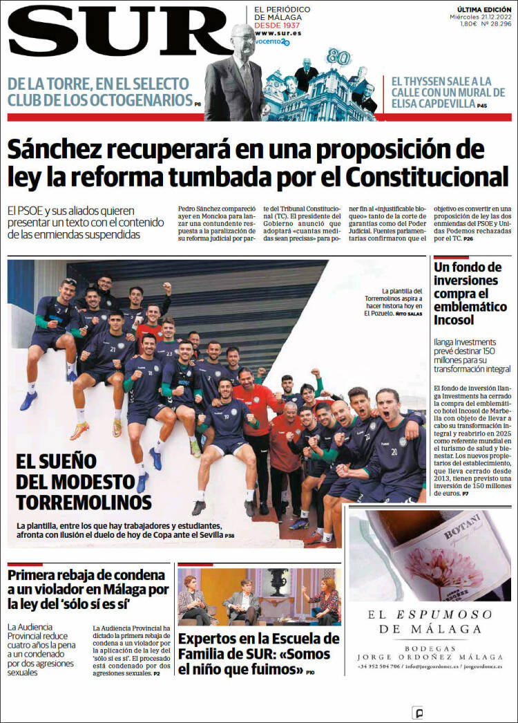 Portada de Diario el Sur (Spain)