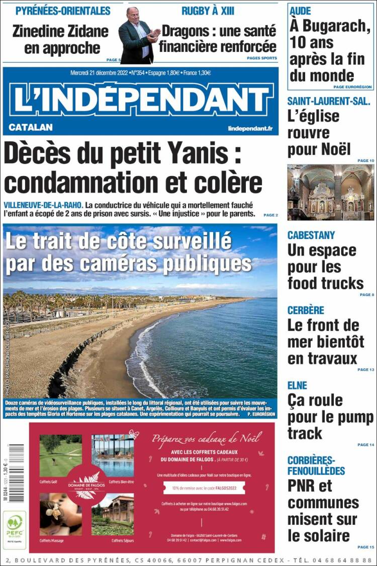 Portada de Le Indépendant (Francia)