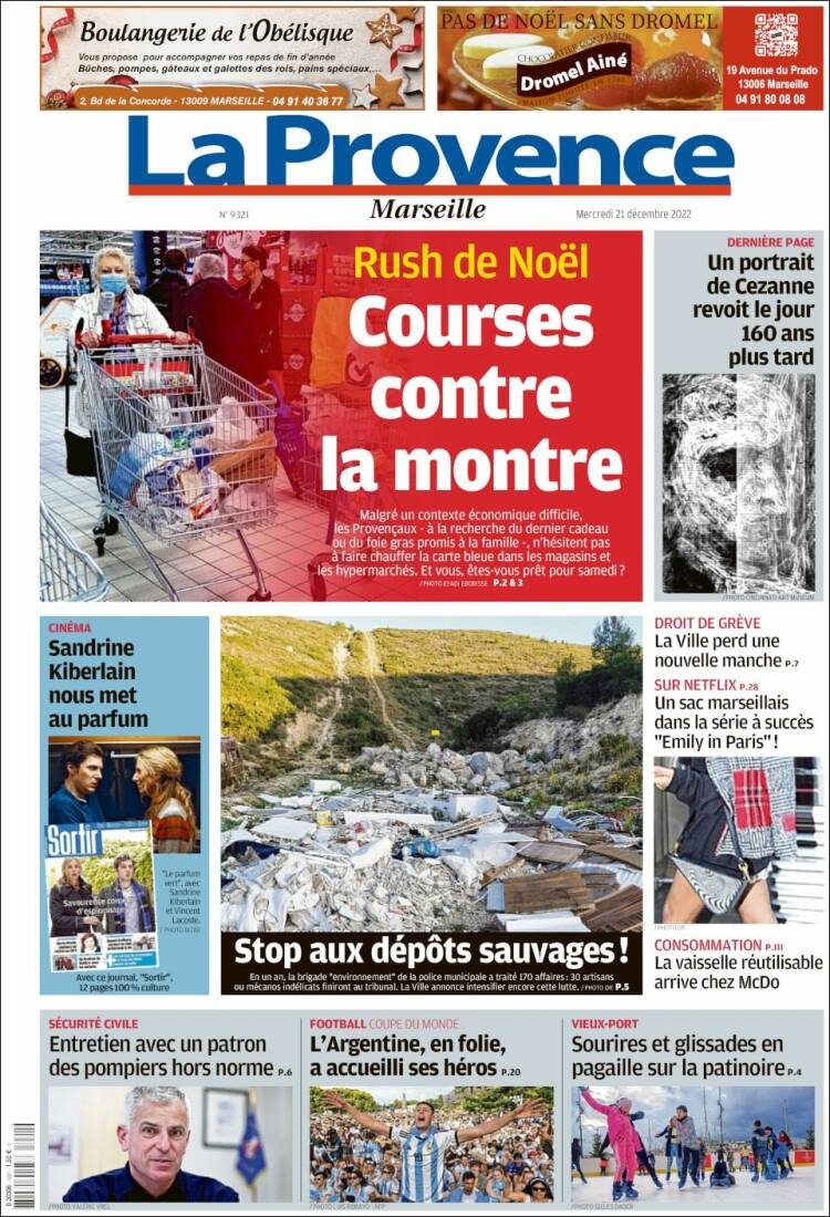 Portada de La Provence (Francia)