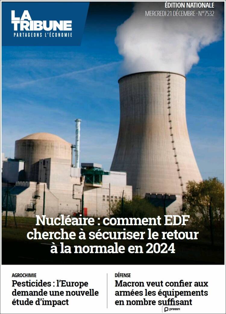 Portada de La Tribune (Francia)