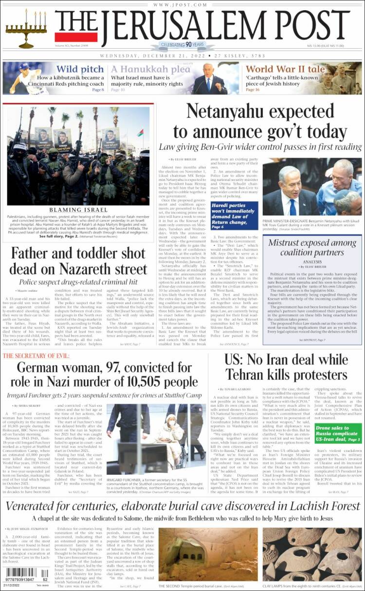 Portada de The Jerusalem Post (Israel)