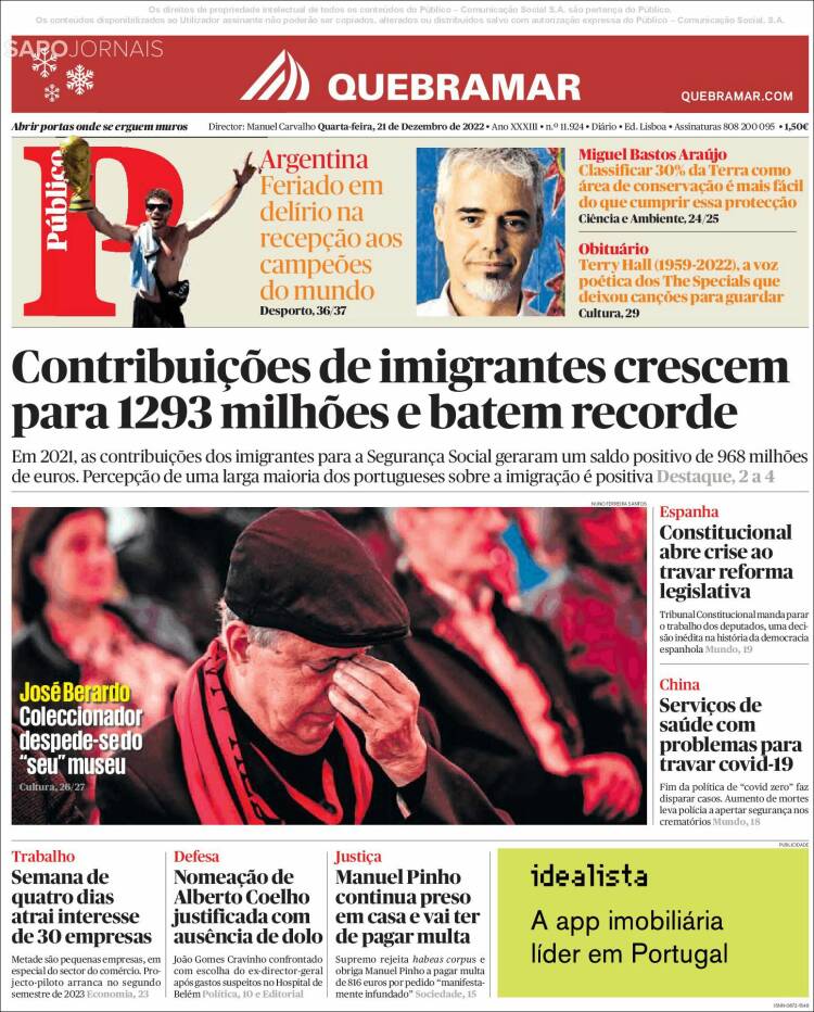 Portada de Público (Portugal)