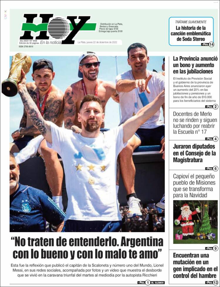 Portada de Diario Hoy (Argentina)