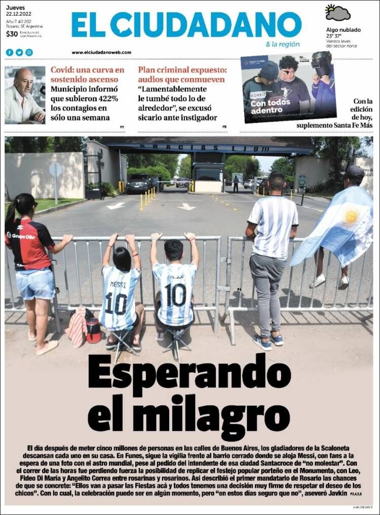 Portada de Diario El Ciudadano (Argentina)