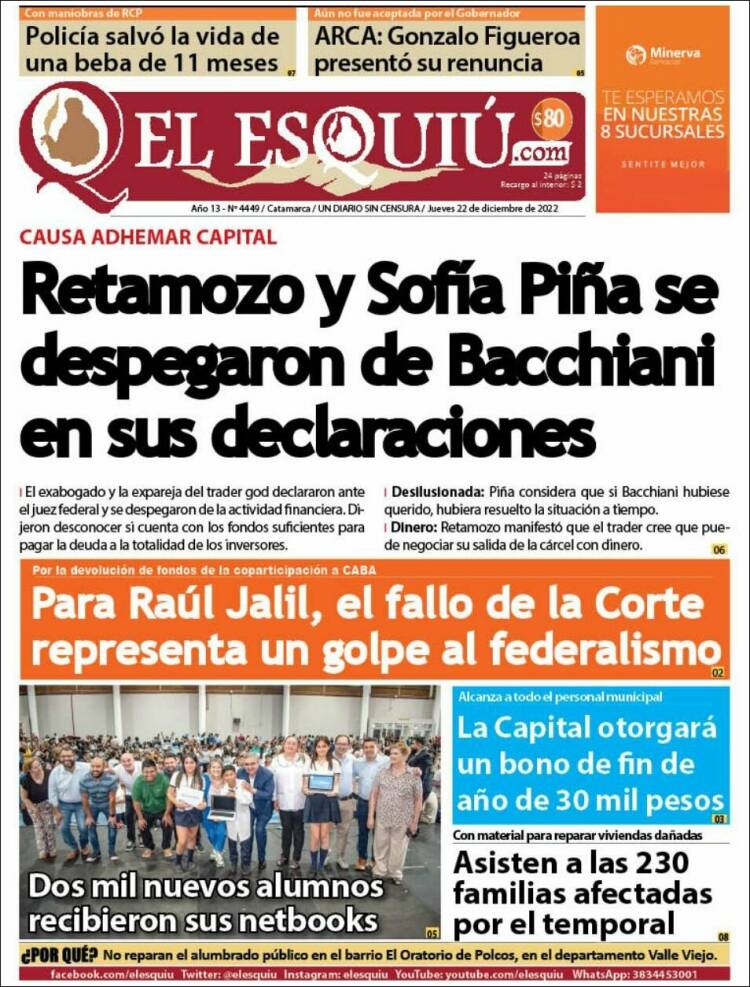 Portada de El Esquiu (Argentina)