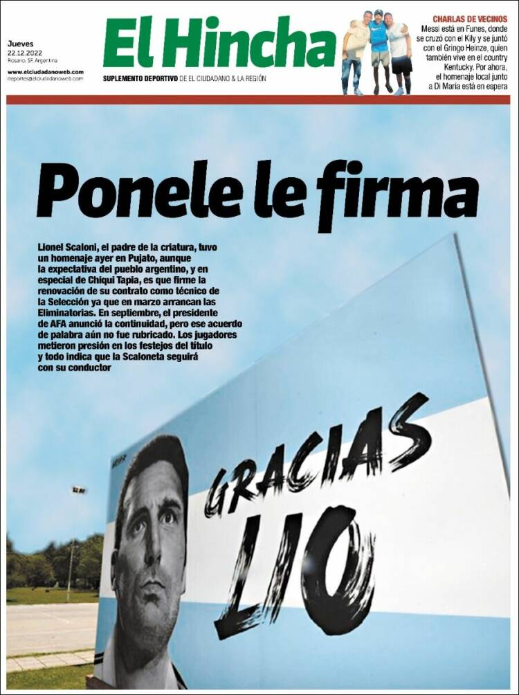 Portada de El Hincha (Argentina)