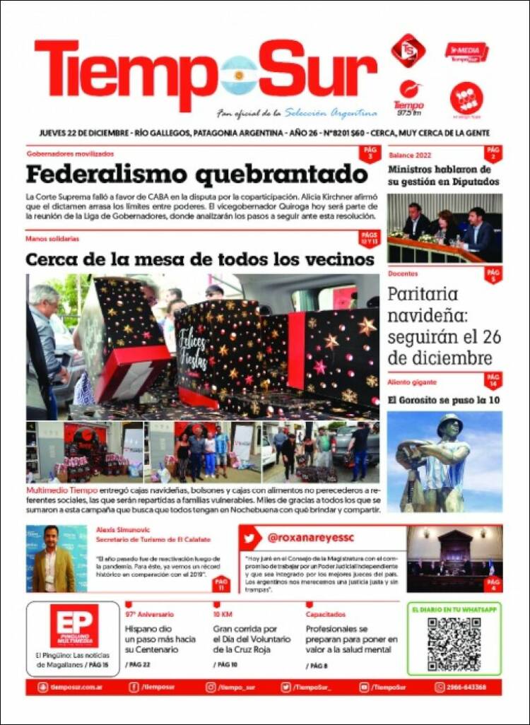 Portada de Tiempo Sur (Argentina)